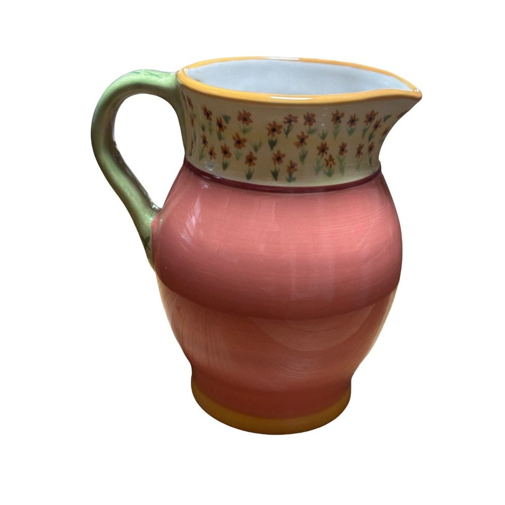 Pfaltzgraff Pistoulet Pitcher by Jana Koipen Rust/Gold/Green with Solid with Tin